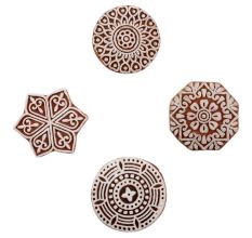 Set of 4 Piece New Mix Wooden Printing Block