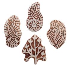 Set of 4 Piece New Mix Wooden Printing Block