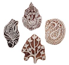 Set of 4 Piece New Mix Wooden Printing Block