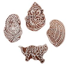 Set of 4 Piece New Mix Wooden Printing Block