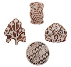 Set of 4 Piece New Mix Wooden Printing Block