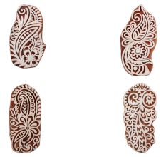 Set of 4 Piece New Mix Wooden Printing Block