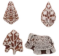 Set of 4 Piece New Mix Wooden Printing Block