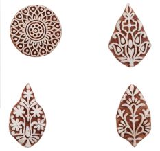 Set of 4 Piece New Mix Wooden Printing Block