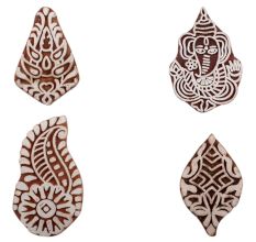 Set of 4 Piece New Mix Wooden Printing Block