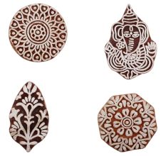 Set of 4 Piece New Mix Wooden Printing Block