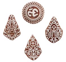 Set of 4 Piece New Mix Wooden Printing Block