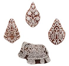 Set of 4 Piece New Mix Wooden Printing Block