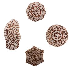 Set of 4 Piece New Mix Wooden Printing Block