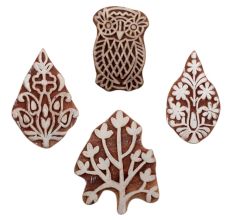 Set of 4 Piece New Mix Wooden Printing Block