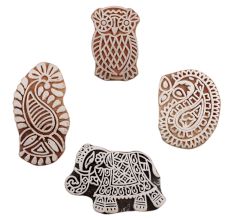 Set of 4 Piece New Mix Wooden Printing Block