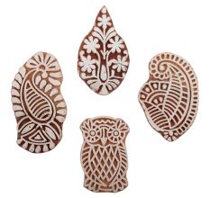 Set of 4 Piece New Mix Wooden Printing Block