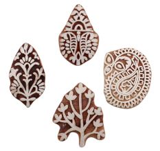 Set of 4 Piece New Mix Wooden Printing Block