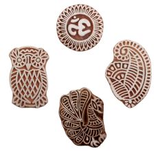 Set of 4 Piece New Mix Wooden Printing Block