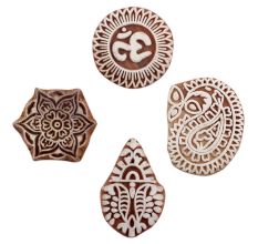 Set of 4 Piece New Mix Wooden Printing Block