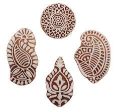 Set of 4 Piece New Mix Wooden Printing Block