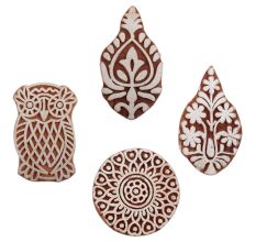 Set of 4 Piece New Mix Wooden Printing Block