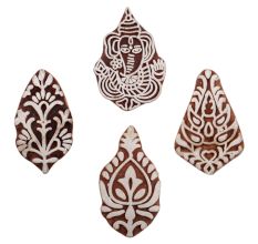 Set of 4 Piece New Mix Wooden Printing Block