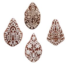 Set of 4 Piece New Mix Wooden Printing Block