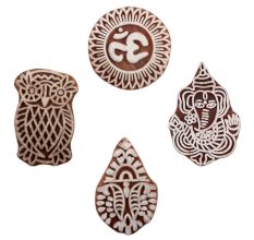 Set of 4 Piece New Mix Wooden Printing Block