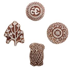 Set of 4 Piece New Mix Wooden Printing Block