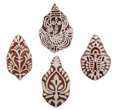 Set of 4 Piece New Mix Wooden Printing Block