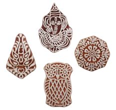 Set of 4 Piece New Mix Wooden Printing Block