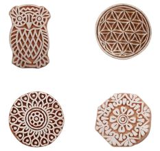 Set of 4 Piece New Mix Wooden Printing Block