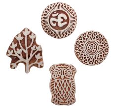Set of 4 Piece New Mix Wooden Printing Block