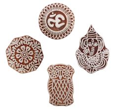 Set of 4 Piece New Mix Wooden Printing Block