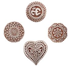 Set of 4 Piece New Mix Wooden Printing Block