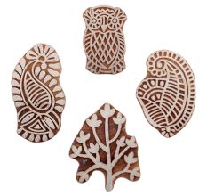 Set of 4 Piece New Mix Wooden Printing Block