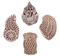 Set of 4 Piece New Mix Wooden Printing Block