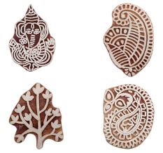 Set of 4 Piece New Mix Wooden Printing Block