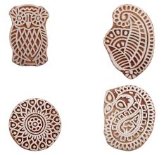Set of 4 Piece New Mix Wooden Printing Block