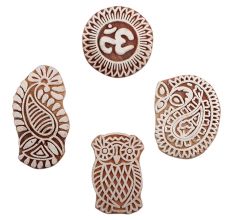 Set of 4 Piece New Mix Wooden Printing Block
