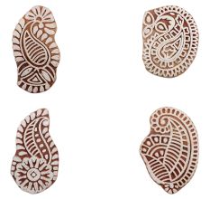 Set of 4 Piece New Mix Wooden Printing Block