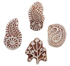 Set of 4 Piece New Mix Wooden Printing Block