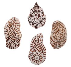 Set of 4 Piece New Mix Wooden Printing Block