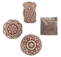 Set of 4 Piece New Mix Wooden Printing Block