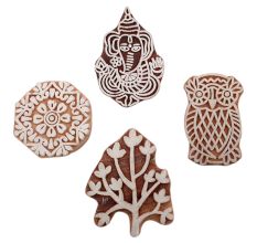 Set of 4 Piece New Mix Wooden Printing Block