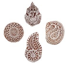 Set of 4 Piece New Mix Wooden Printing Block