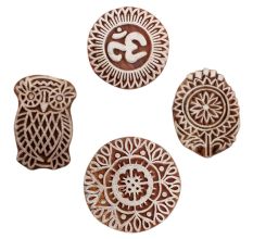 Set of 4 Piece New Mix Wooden Printing Block