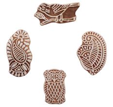 Set of 4 Piece New Mix Wooden Printing Block