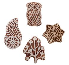 Set of 4 Piece New Mix Wooden Printing Block