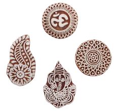 Set of 4 Piece New Mix Wooden Printing Block