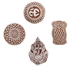 Set of 4 Piece New Mix Wooden Printing Block
