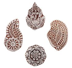 Set of 4 Piece New Mix Wooden Printing Block