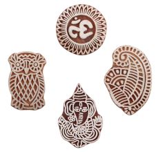 Set of 4 Piece New Mix Wooden Printing Block