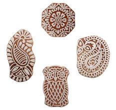 Set of 4 Piece New Mix Wooden Printing Blocks